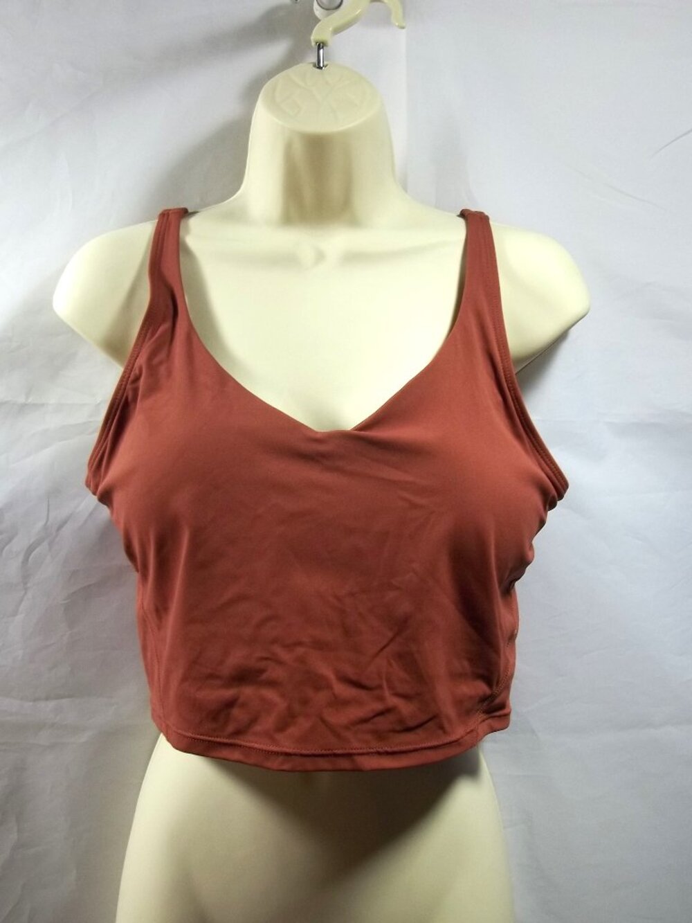 Unbranded Womens Athletic Active Tank Top Size XL Built In Padded Bra Rust Red